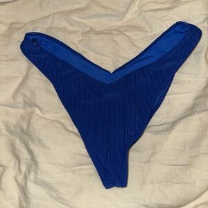 Frankie’s Bikini Enzo Style Blue Ribbed Bikini Bottom